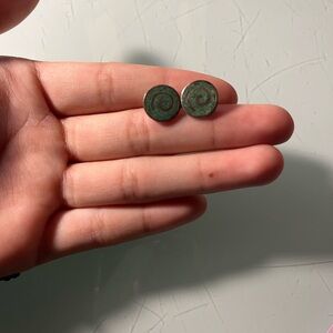 silver and teal earrings